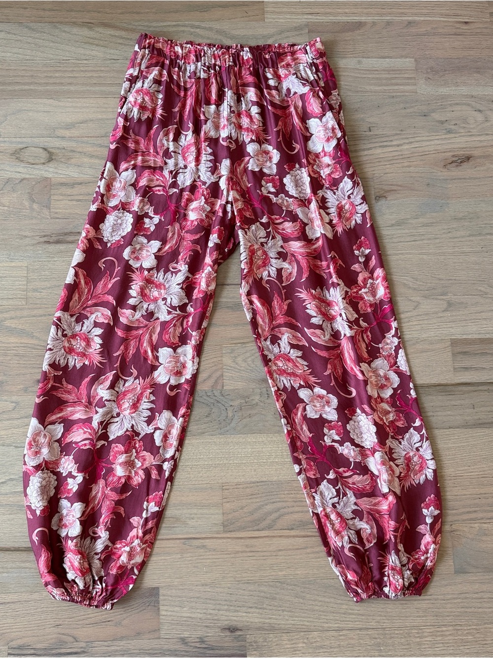 Zara Woman Satin Floral Harem Balloon Pants M - Picture 11 of 13